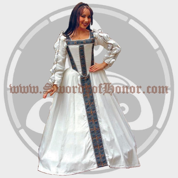 White Toledo Gown Medieval Clothing